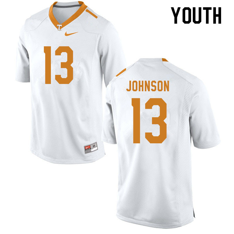 Youth #13 Deandre Johnson Tennessee Volunteers College Football Jerseys Sale-White